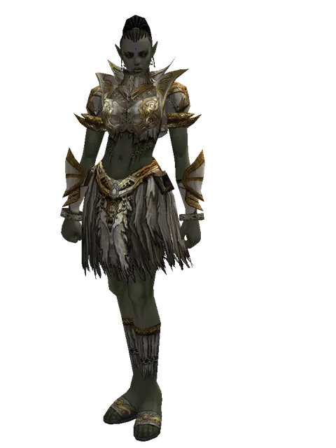 Majestic Robe Set on a female Orc mystic, front view