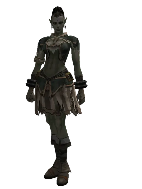 Mystic's (robe) on a female Orc mystic, front view