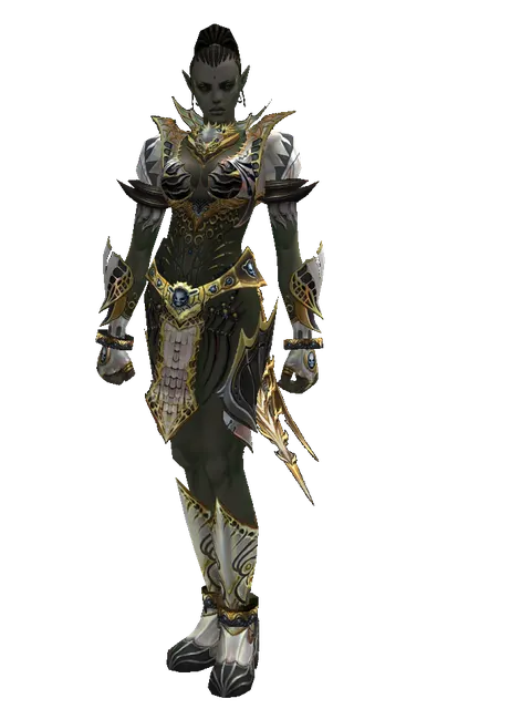 Vesper Set - Robe on a female Orc mystic, front view