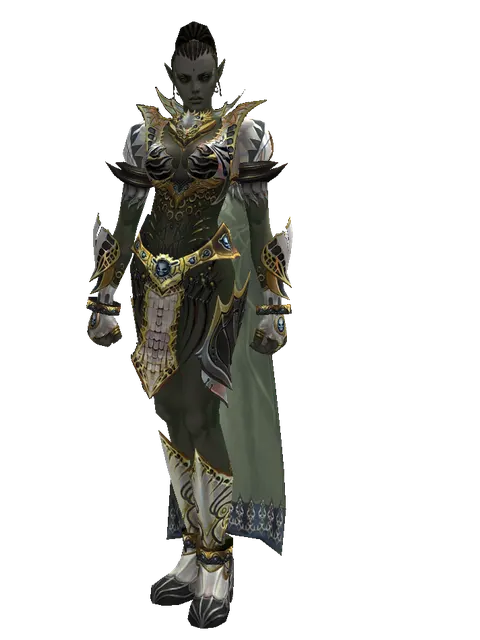 Vesper Set - Robe on a female Orc mystic, front view