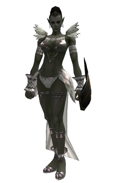 Aspis on a female Orc mystic, front view