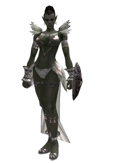 Doom Shield on a female Orc mystic, front view