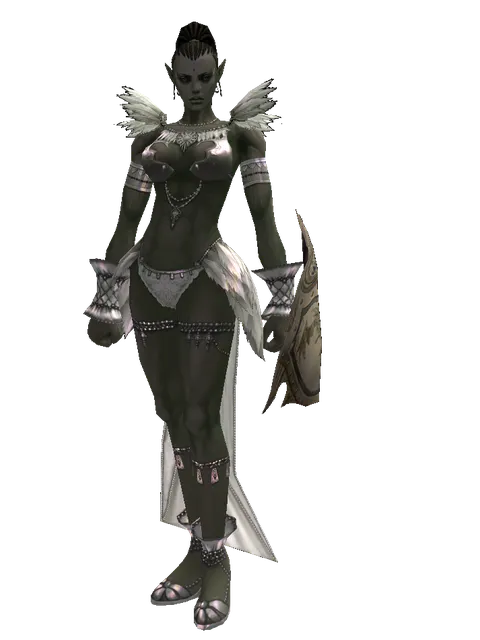 Full Plate Shield on a female Orc mystic, front view