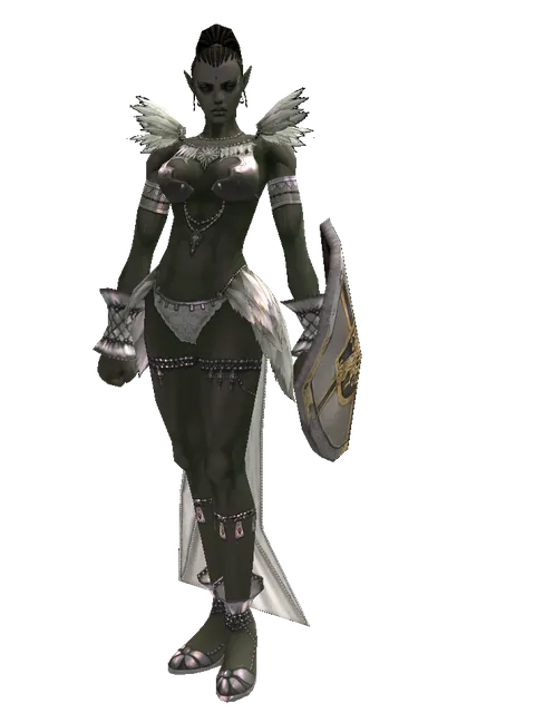 Knight's Shield on a female Orc mystic, front view