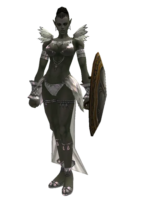 Mia Shield on a female Orc mystic, front view
