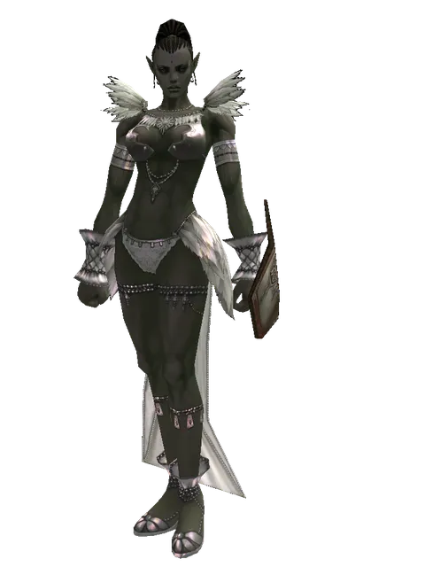 Ubiquitous Shield on a female Orc mystic, front view