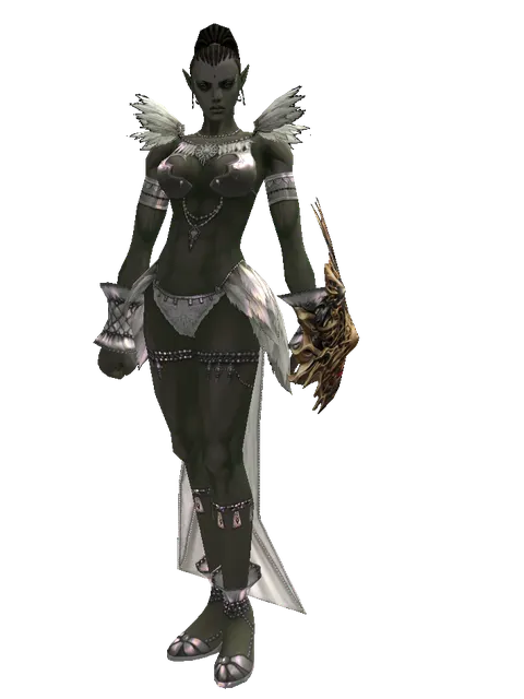 Vesper Shield on a female Orc mystic, front view