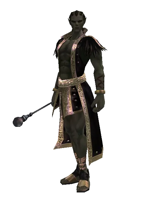 Apprentice's Wand on a male Orc mystic, front view