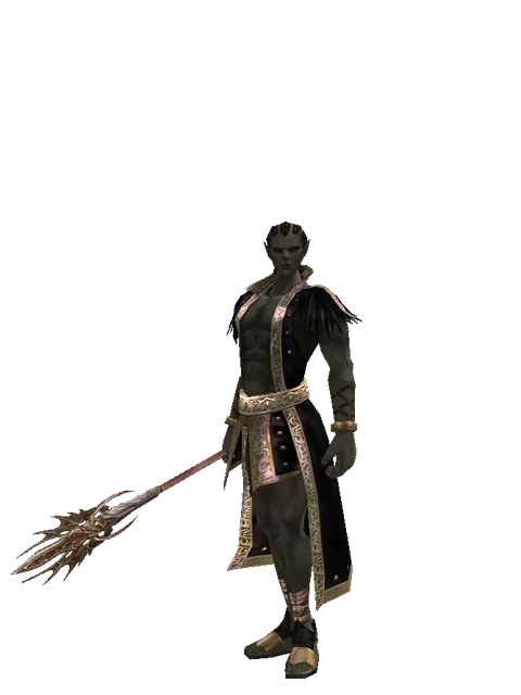 Arcana Mace on a male Orc mystic, front view