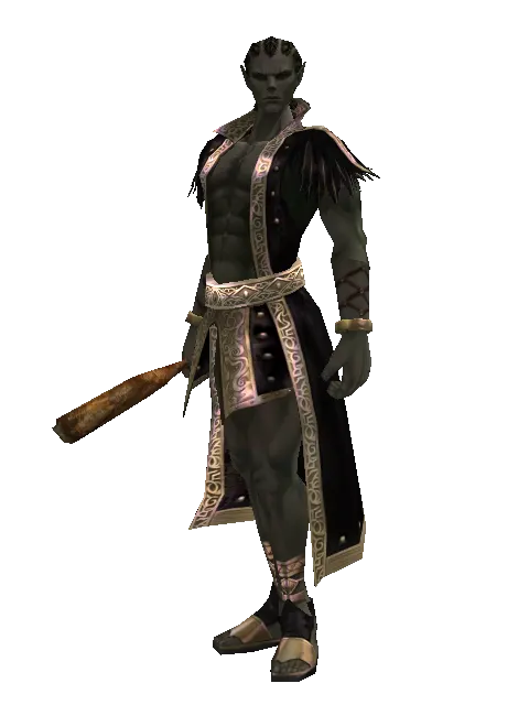 Bone Club on a male Orc mystic, front view