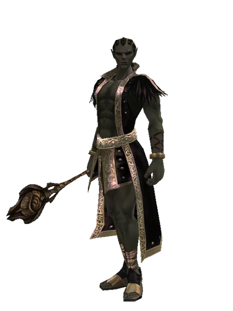 Club of Nature on a male Orc mystic, front view