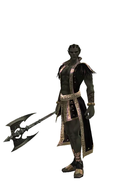 Deadman's Glory on a male Orc mystic, front view