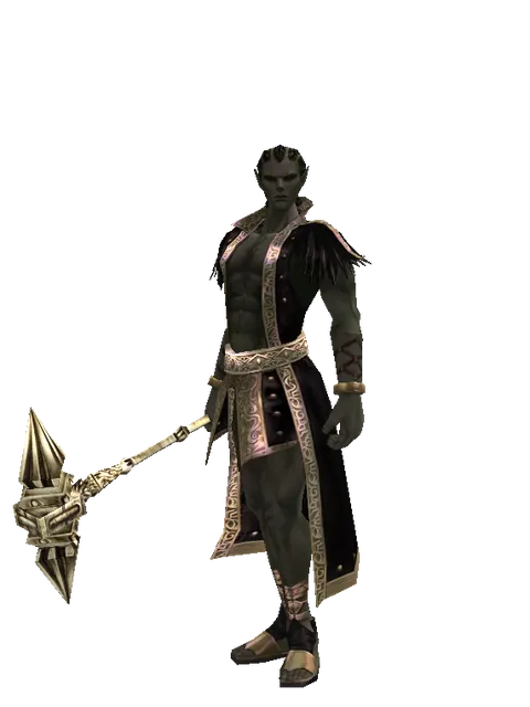 Dwarven War Hammer on a male Orc mystic, front view