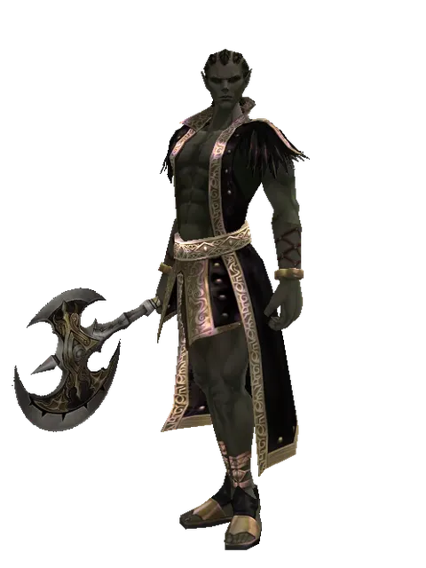 Ecliptic Axe on a male Orc mystic, front view