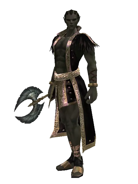 Elysian on a male Orc mystic, front view