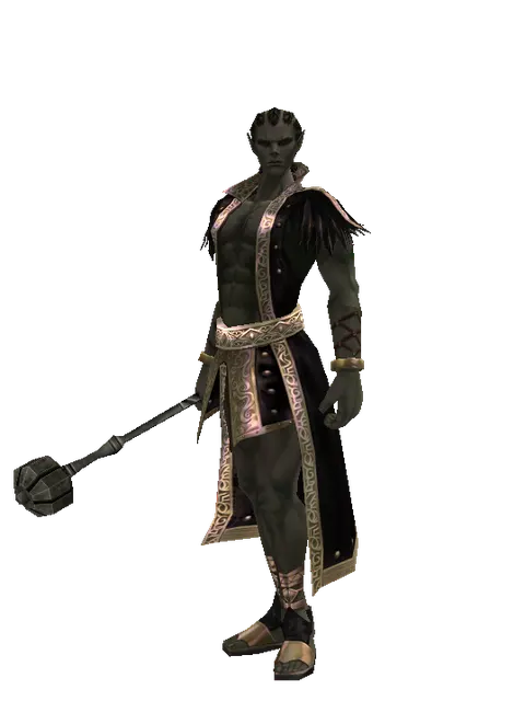 Flanged Mace on a male Orc mystic, front view