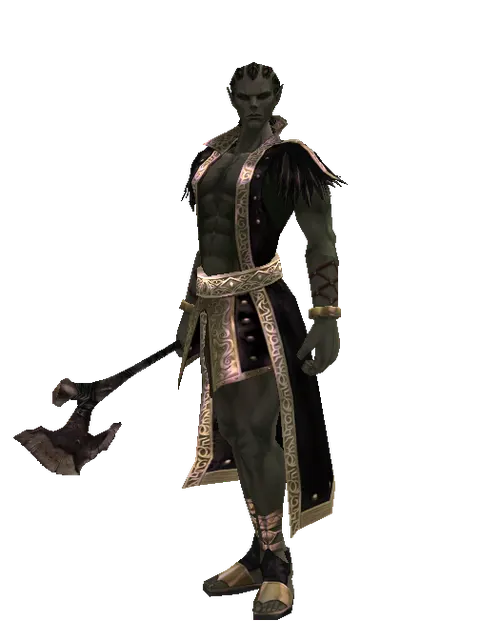 Heavy Bone Club on a male Orc mystic, front view