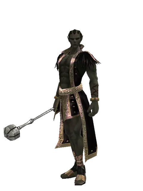 Heavy Mace on a male Orc mystic, front view