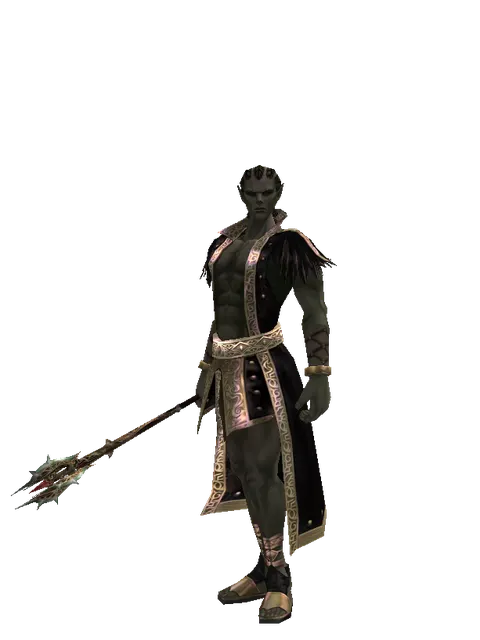 Icarus Hall on a male Orc mystic, front view