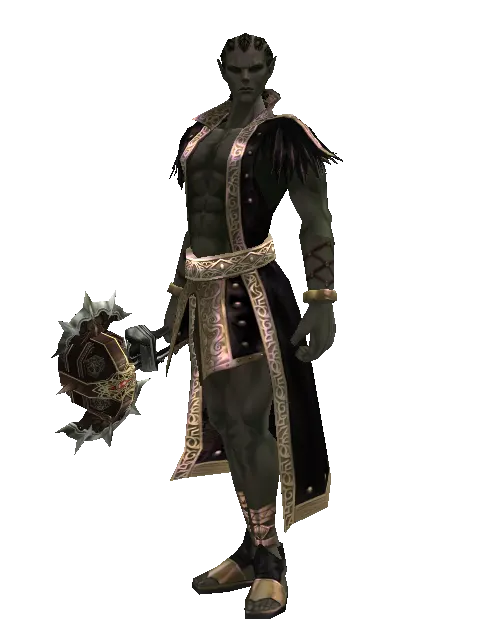 Icarus Hammer on a male Orc mystic, front view