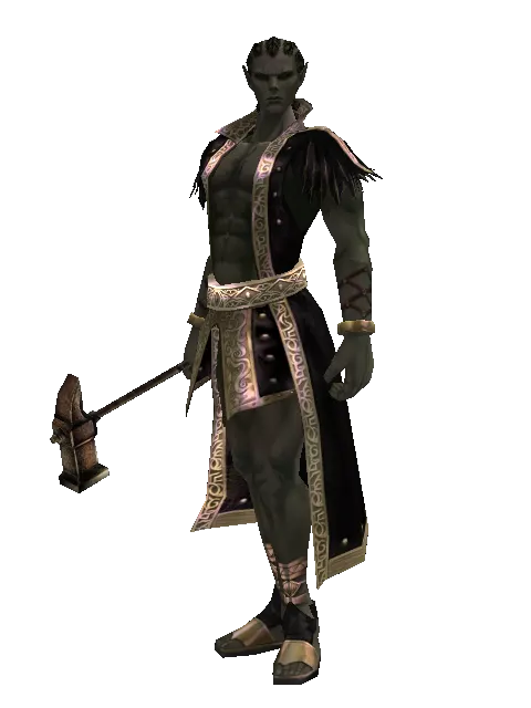 Improved Iron Hammer on a male Orc mystic, front view