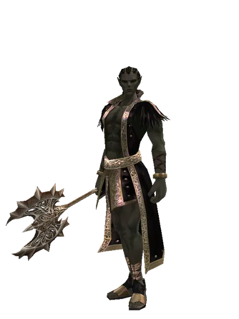 Infinity Axe on a male Orc mystic, front view