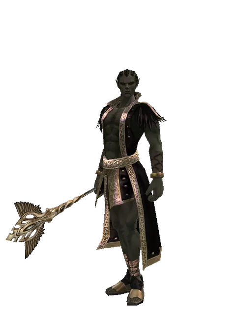 Infinity Rod on a male Orc mystic, front view