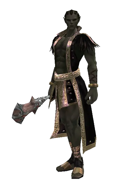 Kaim Vanul's Bones on a male Orc mystic, front view