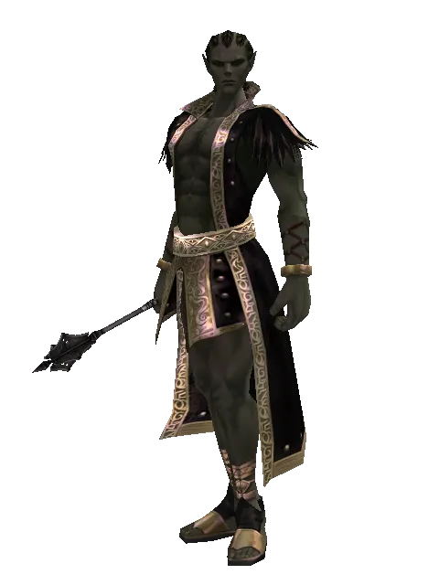 Mace on a male Orc mystic, front view