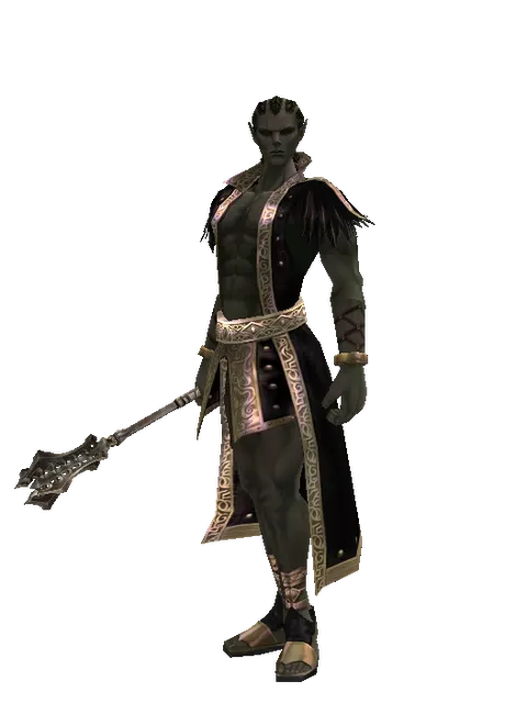 Mace of Miracle on a male Orc mystic, front view