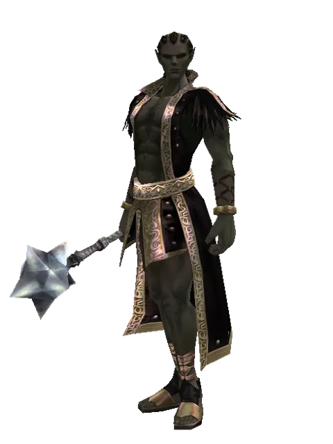 Meteor Shower on a male Orc mystic, front view