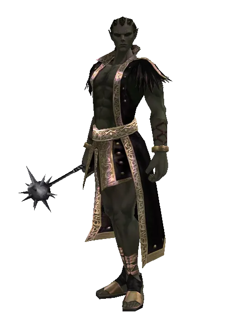 Morning Star on a male Orc mystic, front view
