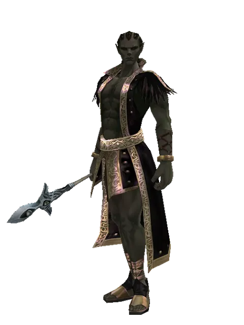 Priest Mace on a male Orc mystic, front view