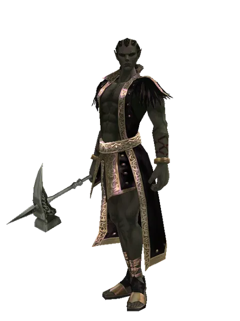 Scalpel on a male Orc mystic, front view