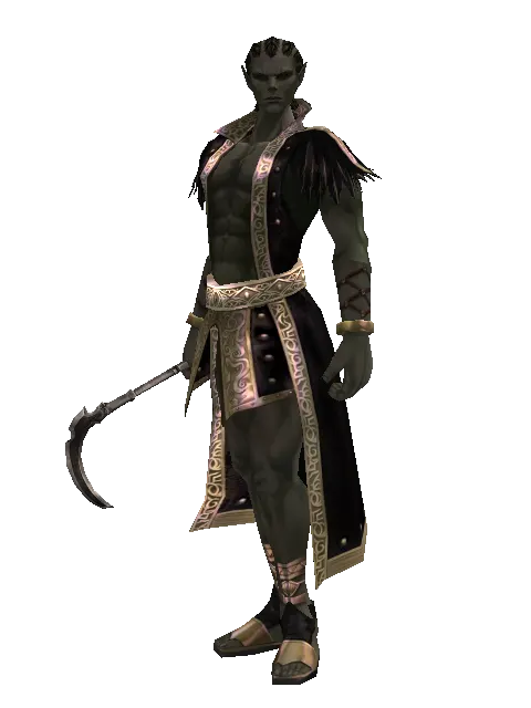 Sickle on a male Orc mystic, front view