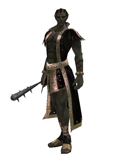 Spiked Club on a male Orc mystic, front view