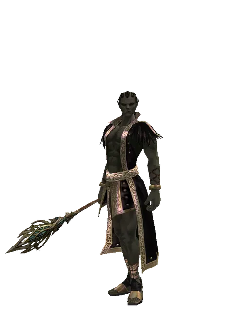 Staff of Life on a male Orc mystic, front view