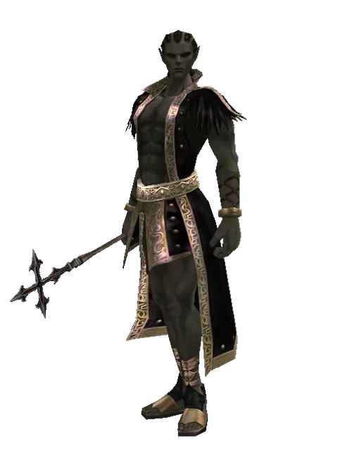 Stick of Faith on a male Orc mystic, front view