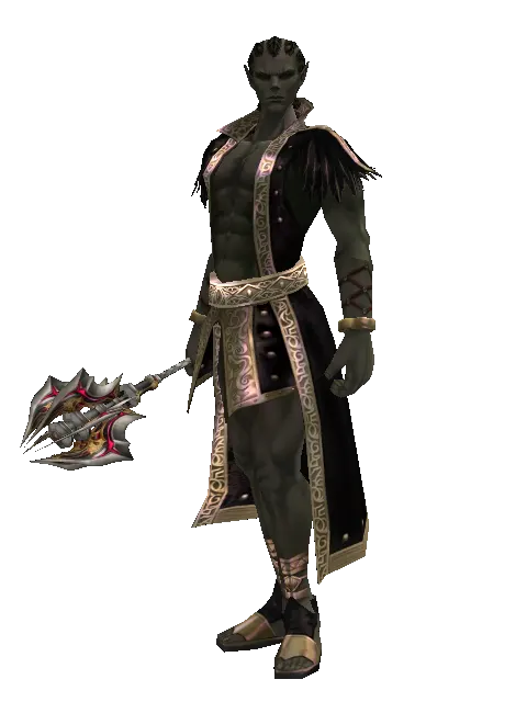Vesper Blunt on a male Orc mystic, front view