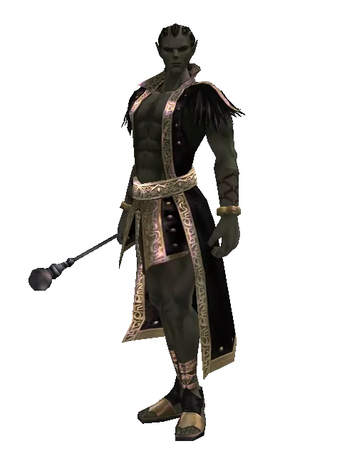Wand of Adept on a male Orc mystic, front view