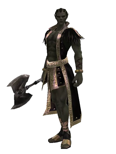War Axe on a male Orc mystic, front view