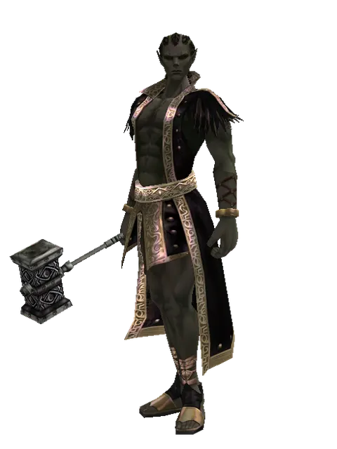 Work Hammer on a male Orc mystic, front view