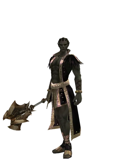 Yaksa Mace on a male Orc mystic, front view