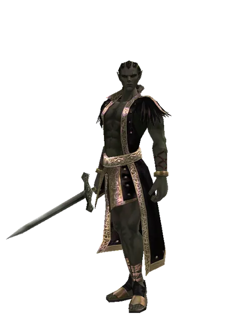 Artisan's Sword on a male Orc mystic, front view
