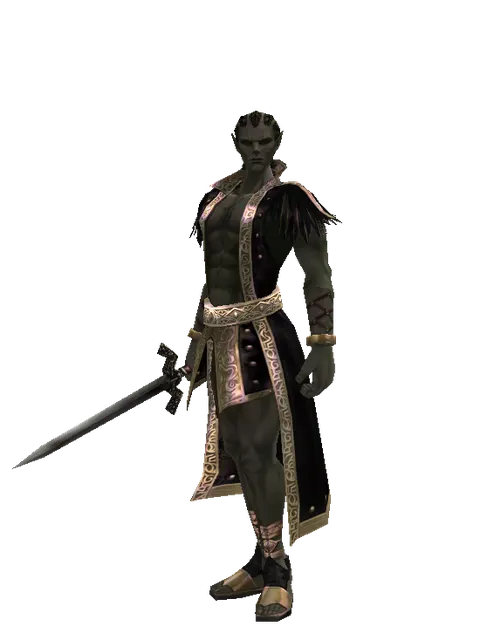 Broadsword on a male Orc mystic, front view