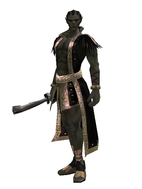 Butcher's Sword on a male Orc mystic, front view