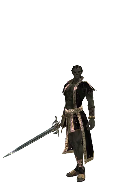 Dynasty Sword on a male Orc mystic, front view