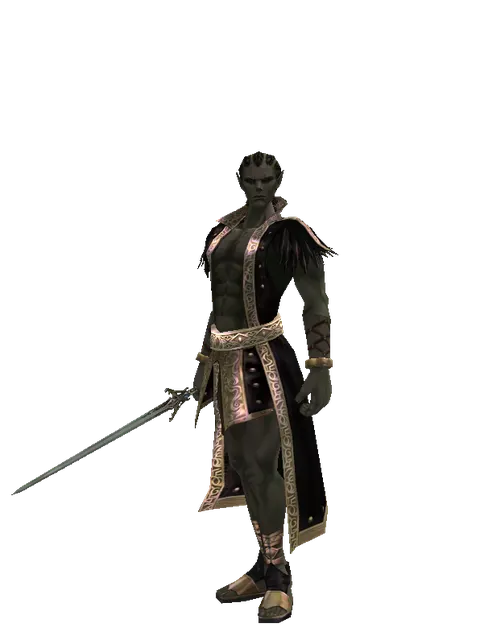 Elven Sword on a male Orc mystic, front view