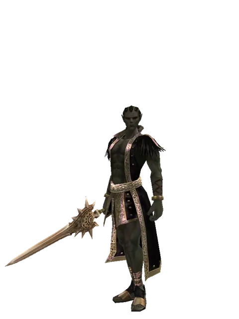 Forgotten Blade on a male Orc mystic, front view