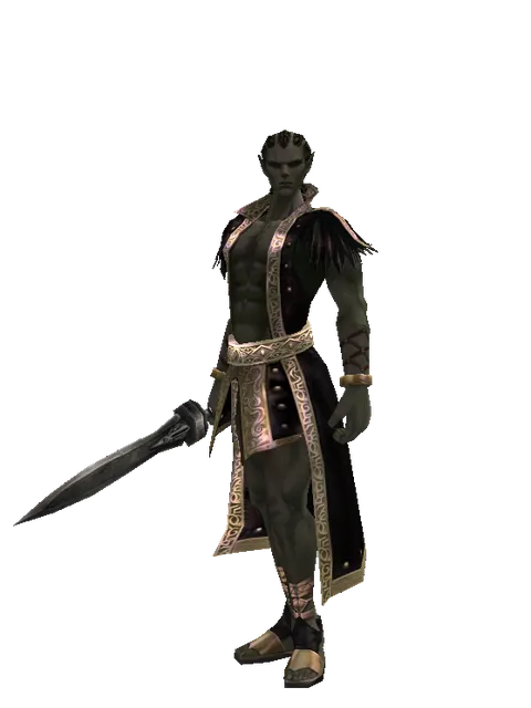 Gladius on a male Orc mystic, front view